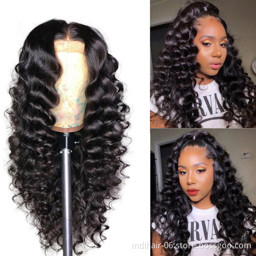 Wholesale Brazilian Loose Deep Wave Lace Closure Human Hair Wigs For Women Remy Human Hair Wig With Baby Hair